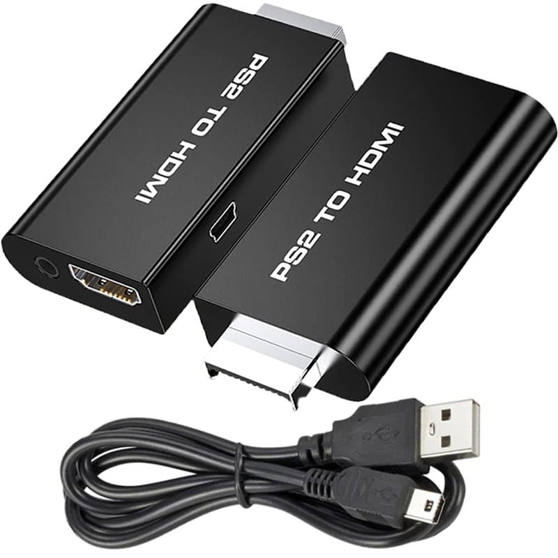 Retoo Convertisseur PS2 vers HDMI avec Audio 3,5 mm, Sortie pour Moniteur HDTV, convertisseur de Signal pour PS2, Adaptateur vid