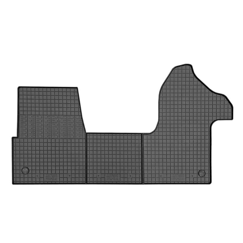 CIKCar Set Tapis de Caoutchouc Compatible avec Renault Master IV 2024- & Nissan Interstar 2024- (3-pièces + Points de fixage), N
