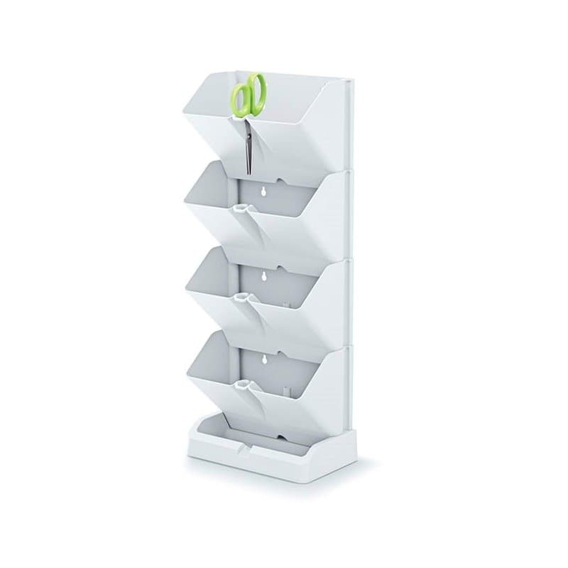 Prosperplast Mini Cascade jardinière verticale en plastique blanc 19,5 (L) x 11,4 (l) x 47,5 (H) cm avec ciseaux de jardinage