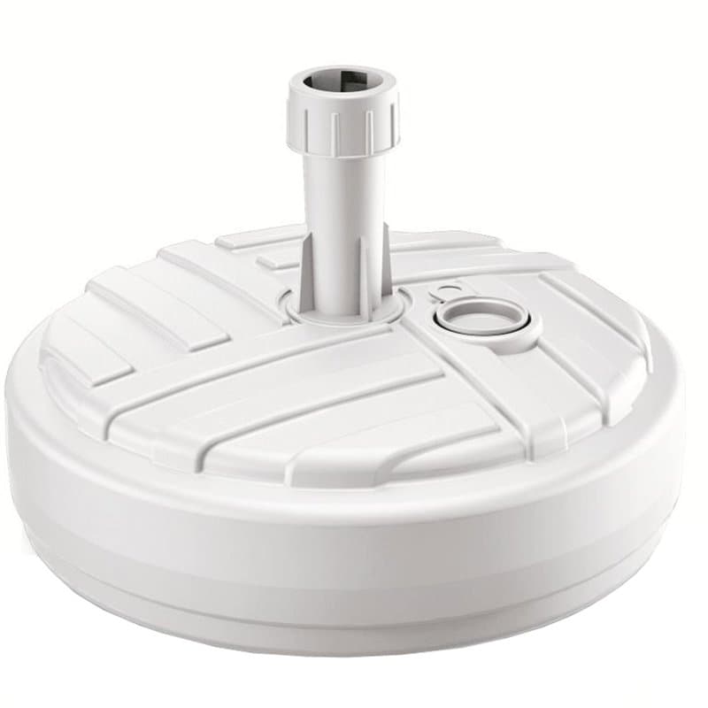 PROSPERPLAST Base de parasol polyéthylène rond à rayure Ø 39 x 13 cm blanc