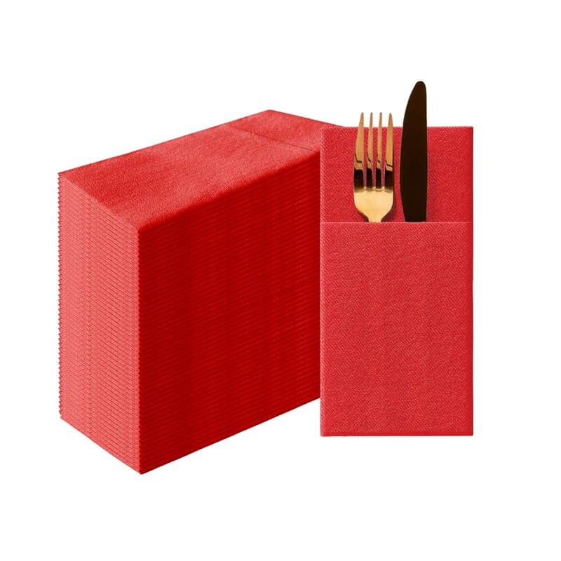 PAW - Airlaid Pocket Serviettes (39 x 40 cm) I 50 pièces I Unicolore I Semblable à du tissu I Élégante décoration de table I HoR