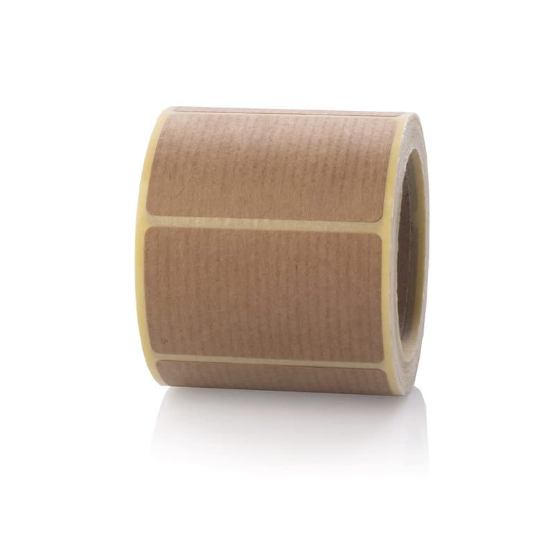 MD Labels Lot de 250 étiquettes en papier kraft marron sur rouleau de 50 x 30 mm - Autocollants naturels avec manchon de 40 mm -