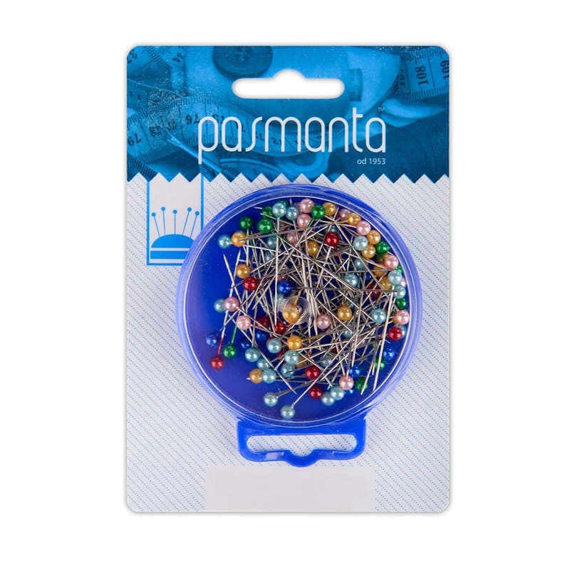 Pasmanta Épingles Couture Professionnelles, Épingles à Têtes Perlées Multicolores, avec Boite de Rangement, total de 100, Access