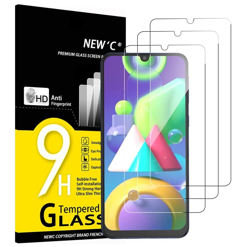 NEW'C Lot de 3, Verre Trempé pour Samsung Galaxy M21, Galaxy M31, Film Protection écran - Anti Rayures - sans Bulles d'air -Ultr