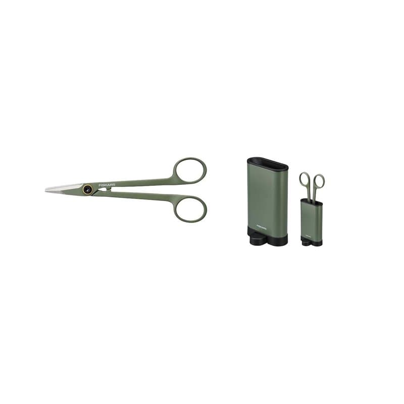 Fiskars Sécateur avec Support, Urban Plant Care, Pour des Coupes Fines sur les Plantes d'Intérieur, Longueur Totale 17 cm, Acier