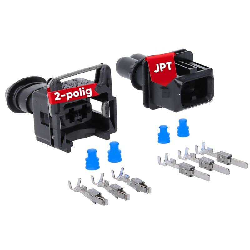 Kalitec KALI-1302 JPT Kit 2 broches 0,5-1,0 mm² noir I Connecteurs plats de voiture, boîtier de prise et contacts I Protection I