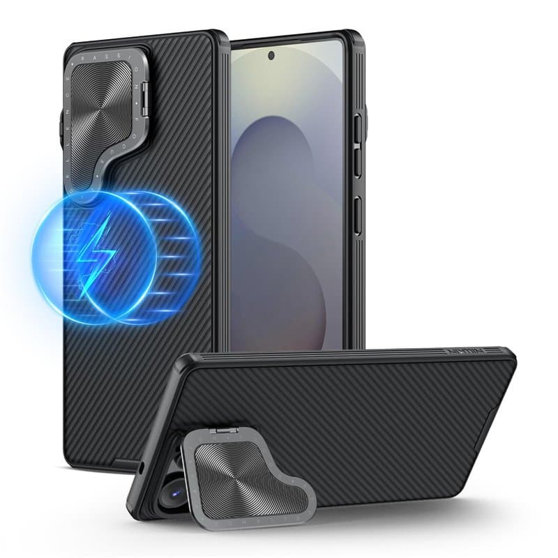 Nillkin Coque Magnétique pour Samsung Galaxy S25 Ultra, Compatible avec MagSafe, Étui Housse Fine Antichoc Case avec Support et