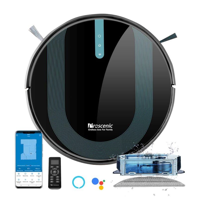 proscenic 850T Robot aspirateur et Balai 3000 Pa, Puissant pour Animaux de Compagnie, Navigation Intelligente, réservoir Mixte 2