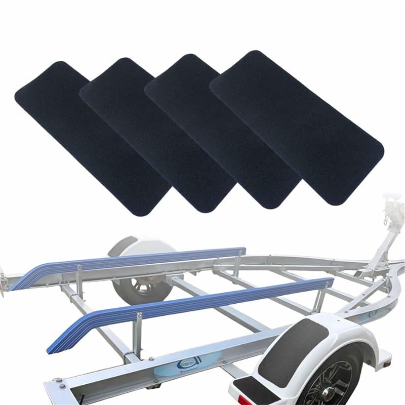 HWIMARINE Lot de 4 patins antidérapants marins pour bateau, remorque, marches, feuilles de traction adhésives, accessoires d'out