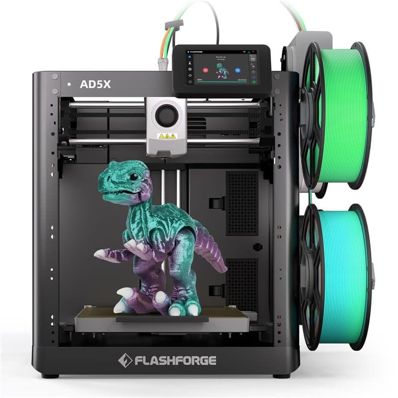 FLASHFORGE AD5X Imprimante 3D, multifilament, multicolore, vitesse de 600 mm/s, impression en 1 clic avec créations IFS, calibra