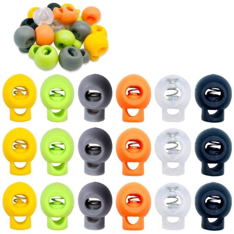 CKANDAY Lot de 60 verrous de cordon en plastique, trou unique à ressort pour cordon de serrage, sac à dos, fournitures d'artisan