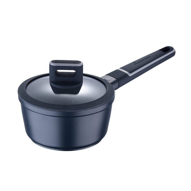 MasterPRO Indigo - casserole de cuisine de 16 cm de diamètre et 8,5 cm de hauteur avec couvercle - fabriqué en aluminium fondu -