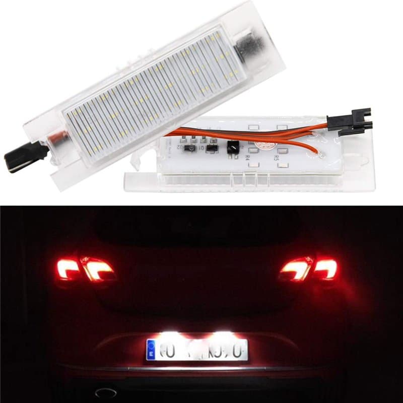 2pcs spécial de voiture plaque d'éclairage de plaque d'immatriculation de Canbus LED pour le logo Zafira B Astra H Corsa D, aucu