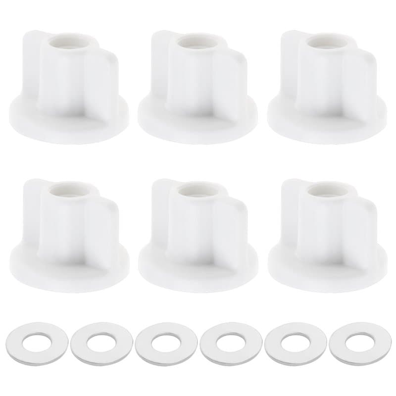 Create idea Lot de 6 rondelles d'écrous pour siège de toilette - Filetage M6 - Fixation inférieure de siège de toilette - Matéri