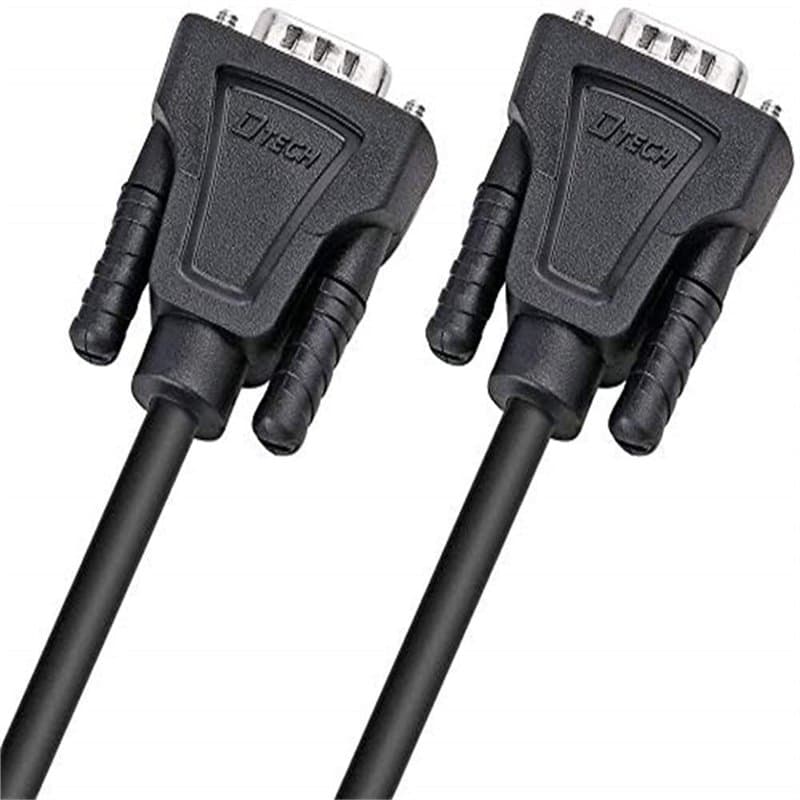 DTech Câble série DB9 mâle à mâle RS232 droit 0,5 m noir compatible Scanner, Ordinateur, Imprimante, Ordinateur portable, Modem