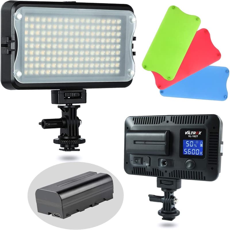 VILTROX VL-162T Lampe vidéo LED CRI95+, Panneau Lumineux Portable à intensité Variable pour Appareil Photo Reflex numérique avec