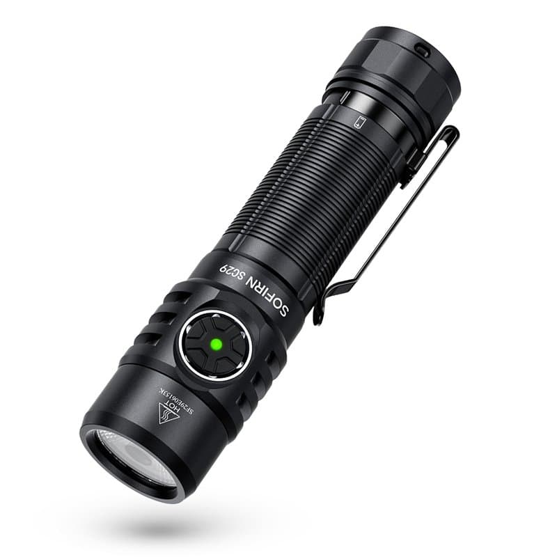 sofirn SC29 Lampe Torche Led Ultra Puissante Lampe Torche Rechargeable Lampe de Poche 3000 Lumens Avec 6 Modes D'éclairage, IPX8