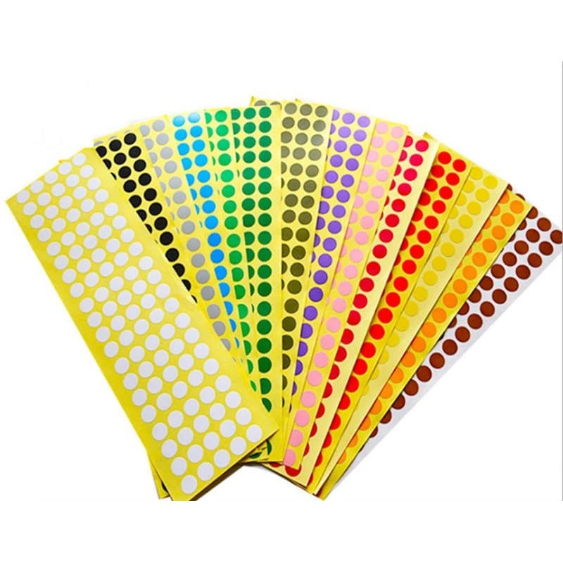 CHSYOO 32 feuilles 3200 pièces autocollants à pois colorés pour l'étiquetage, étiquettes de codage rondes pour l'artisanat et le