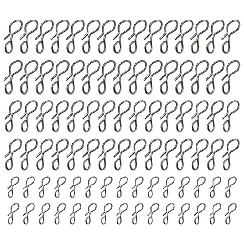 Be In Your Mind 90pcs Pêche à Mouche Snaps en Acier Inoxydable Pas de Nœud Changement Rapide Crochet à Mouche Leurre Snaps Liens
