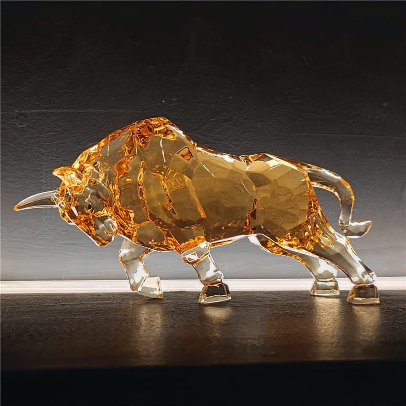 DARMOMOON FengShui Statue de Taureau Wall Street en Acrylique - Sculpture de Taureau pour la Maison, Le Bureau - Ornement décora