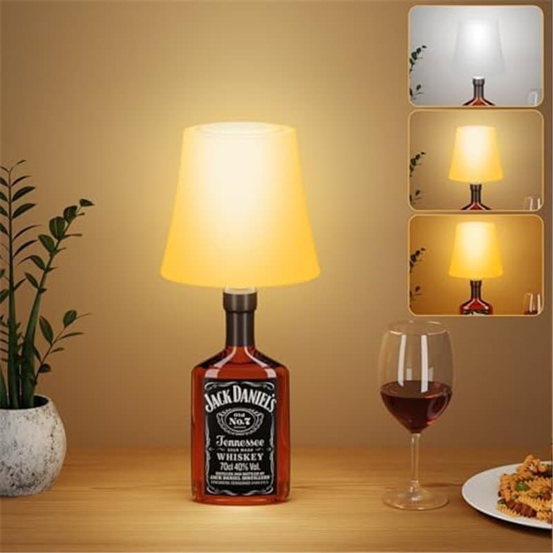 Lampe de Table Sans Fil, Lampe de Bouteille Rechargeable,Lampes de Chevet Luminosité Réglable 3 Températures de Couleur&RGB,Touc