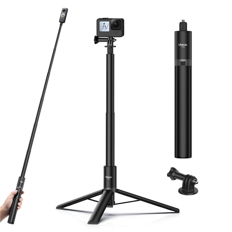 ULANZI Trépied pour Selfie Stick 150 cm pour Insta360 GO 3/X3/ONE RS/X2/GO 2/R, TT52 Trépied pour Action Cam Monopod, Compatible