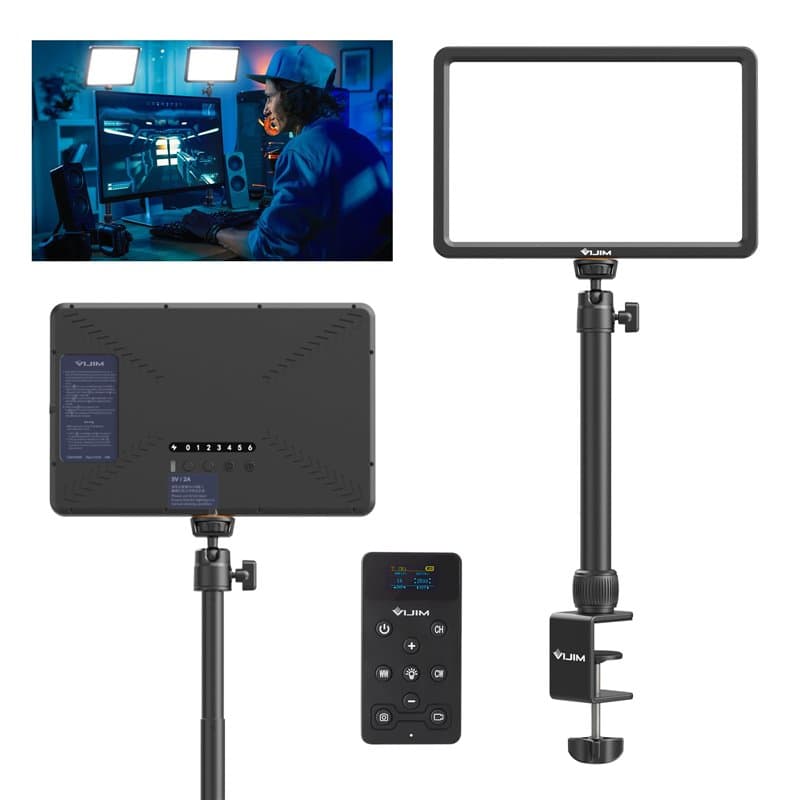 Lampe vidéo LED ULANZI K20 Key Light, Panneau LED Professionnel pour Studio avec 600 lumens et 10W, Lumière vidéo 11" dimmable (