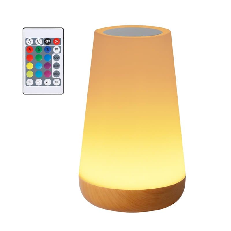 Romon Lampe de Chevet, Veilleuse Enfant LED Lampe d'Ambiance Chambre Lampe Nuit Tactile avec 13 Couleurs, Rechargeable, Lampe de