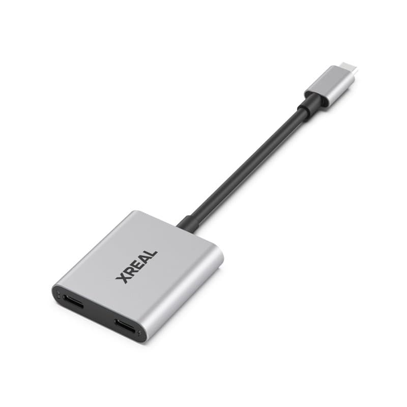 XREAL Hub, Power and Play Adaptateur, Alimentez AR Lunettes Tout en Chargeant Votre Appareil Source, comme Steam Deck, ROG Ally,