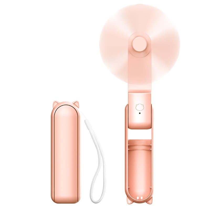 Ventilateur Portable, Recharge USB, Mini Pliable Ventilateur de Poche à Batterie, Batterie 14-21h, Poche, Bureau, Ventilateur de