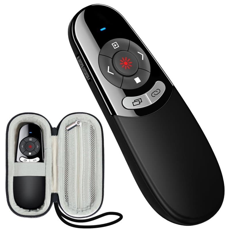 Présentateur USB C avec poche, pointeur sans fil 2,4 GHz pour présentations, télécommande de présentation via type C et récepteu