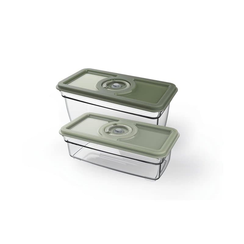 AEG AVFB1 Lot de 2 récipients de mise sous vide (1,6 et 1,0 litres, conservation des aliments et des nutriments, fonction date,