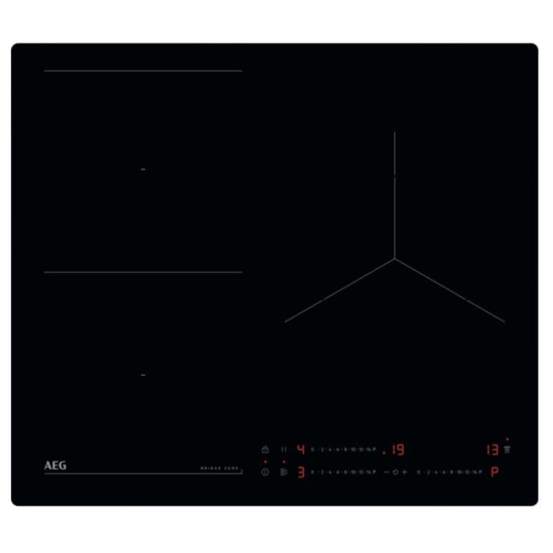 AEG TO63IQ0BIB Plaque à induction, 60 cm, 3 zones de cuisson, flexible, pont, système Hob2Hood, fonction PowerBoost et pause, co