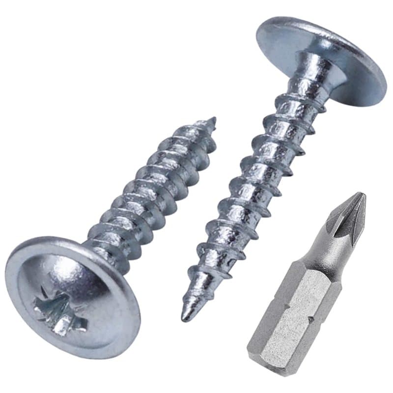 (Lot de 450) Vis à bois en acier zingué 3,5 x 16 mm, vis en métal, tête bombée modifiée, auto-taraudeuse (450, 3,5 x 16 mm)