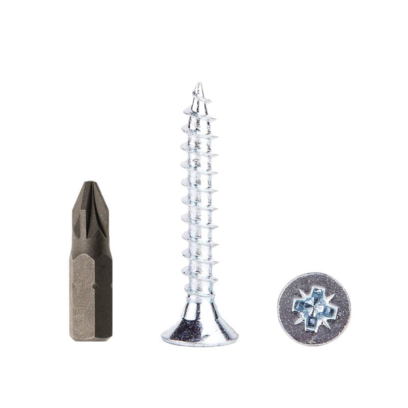 Lot de 400 vis à bois universelles en acier zingué 4 x 30 mm pour panneaux d'aggloméré Vis à tête fraisée PZ 400 4 x 30 mm