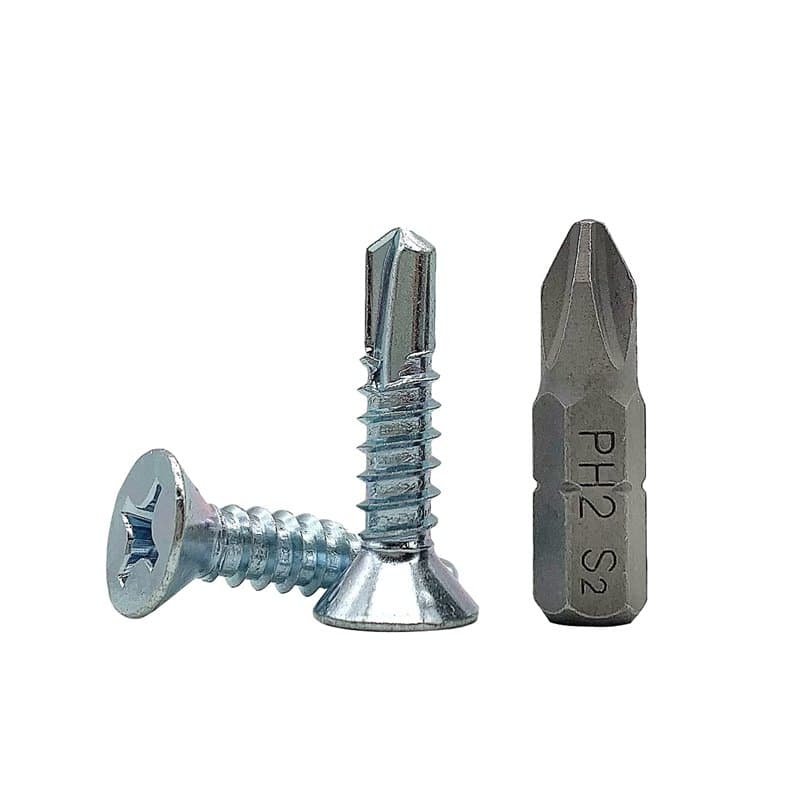 DIN 7504 P - Lot de 50 vis autoperceuses en acier zingué avec tête fraisée - pour tôles (5,5 x 25 mm)