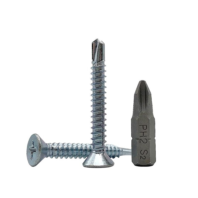 DIN 7504 P Lot de 50 vis autoperceuses en acier zingué avec tête fraisée - pour tôles (4,8 x 38 mm)