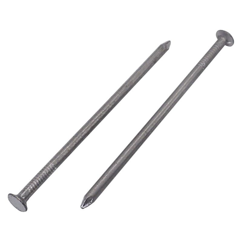 Lot de 50 clous de construction à tête ronde et plate en acier au carbone 3 x 80 mm, clous multi-usages en fil commun, pour trav