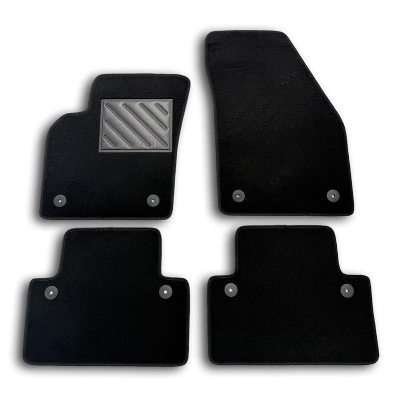 Tapis de Sol Compatible avec Volvo C30, S40 II, V50, Talonnette en Caoutchouc renforcé et Boutons de Fixation, Noir