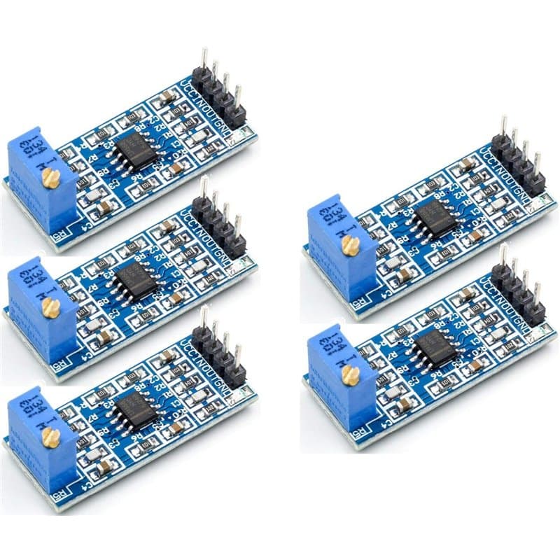TECNOIOT 5pcs LM358 100x Amplification Module Operational Amplifier - Module Amplificateur Opérationnel - 5 canaux - A296-LM358-