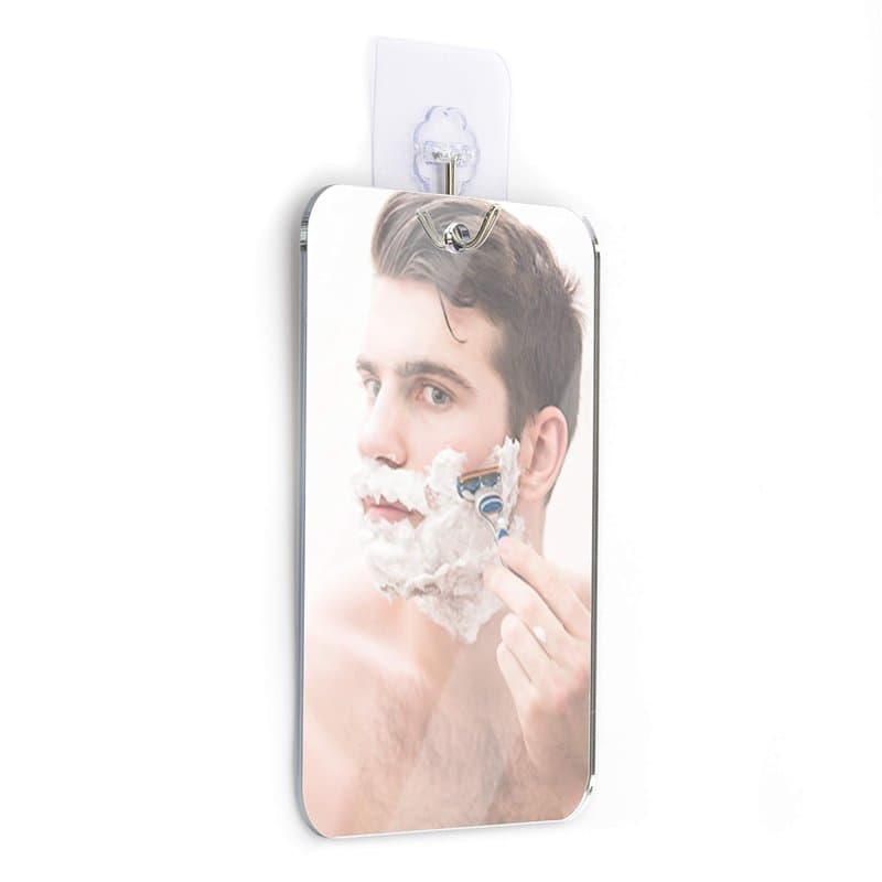 Láser y Plásticos LYP001ED Miroir de Douche Anti-maçon sans Cadre avec Crochet adhésif Inoxydable spécial gratté, Maquillage, gr