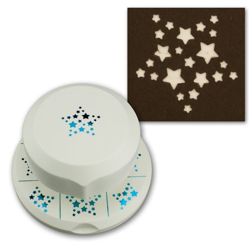 Artoz Perforatrice en deux parties, motif étoile avec nombreuses petites étoiles I A positionner librement I Confection de carte