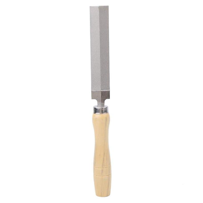 Tiiyee Lime rhombique diamantée Lime Demi Ronde enduite de Diamant Manche en Plastique Outil de Remplissage de Lime Outil à Main