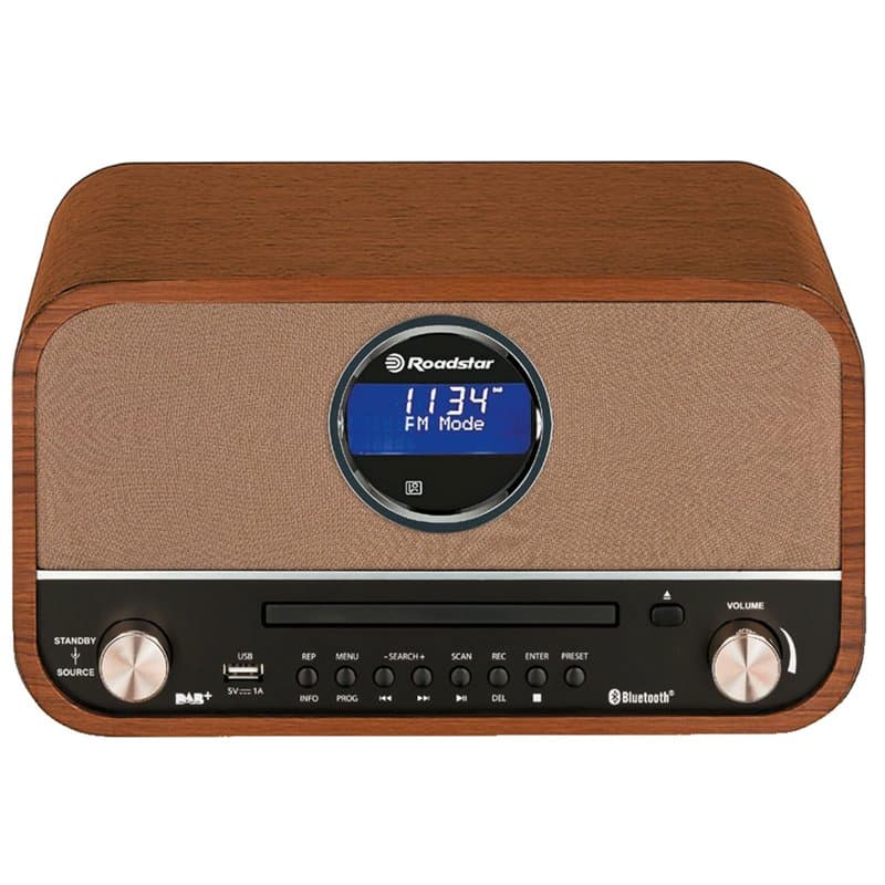 Roadstar HRA1782ND+BT Stéréo Vintage, Radio Dab/Dab+/FM, Lecteur CD-MP3, Stéréo, Bluetooth, USB Fonction de Enregistrement, AUX