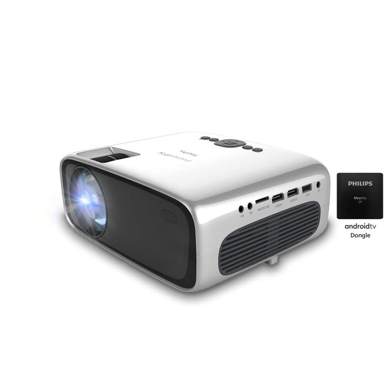 Philips NeoPix Ultra One+, projecteur True Full HD intégrant Une clé Android TV et Chromecast, connecteur HDMI