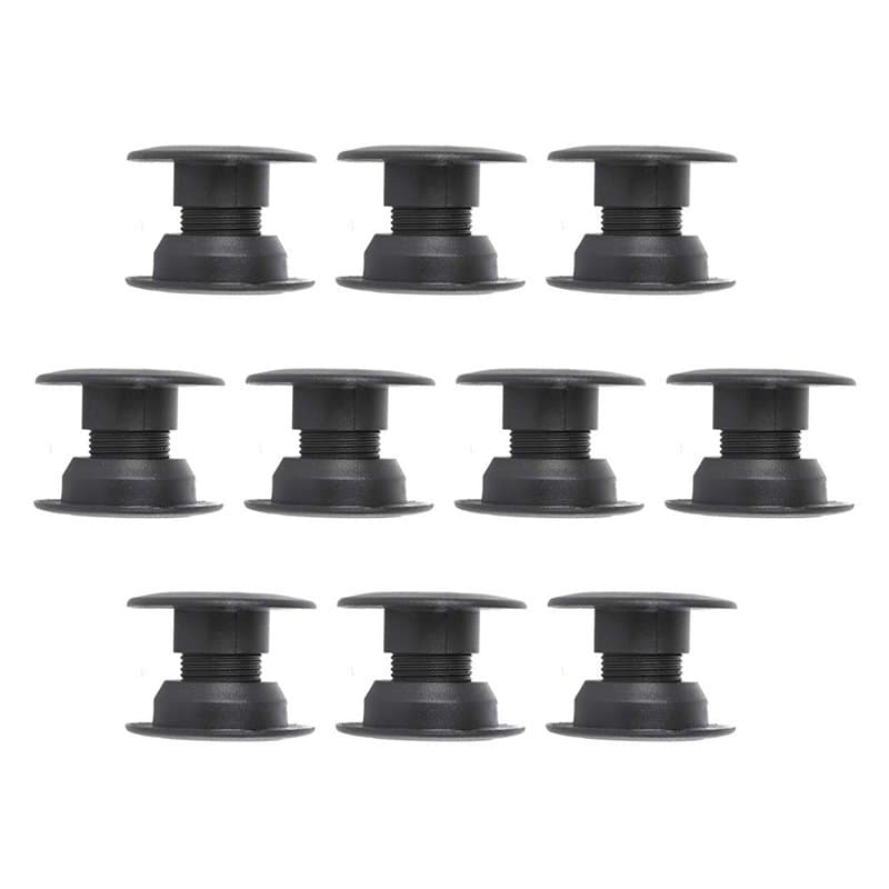 Shanrya Roulement de Baby-Foot, 10 Paires Noire Plastique Tables de Baby-Foot, Hauteur Interne Réglable de 23 à 34mm, 5529 Roule