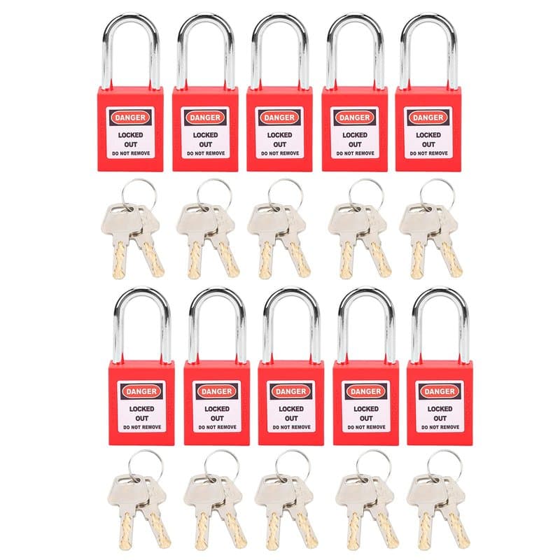Cadenas Consignation Electrique, Lot de 10 Cadenas Clé de sécurité Cadenas De Consignation Disjoncteurs Miniatures Verrouillage