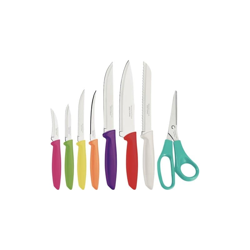 Tramontina - Couteaux de cuisine Plenus 8pcs. Inox et plastique.