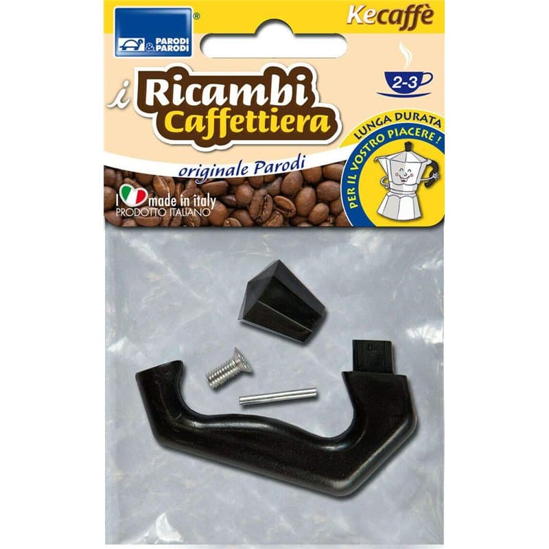 PARODI & PARODI 2-3 Tasses Moka, compatibles Bialetti et Autres Marques 1 Poignée de Remplacement pour Cafetière, Neutre, Standa
