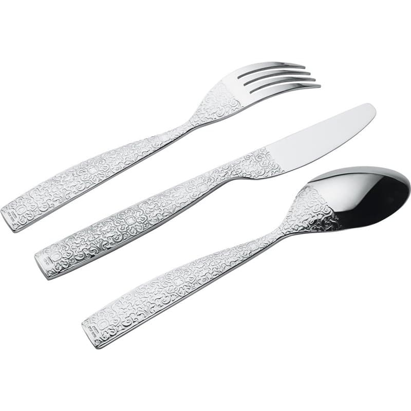 Alessi Mw03s5 Dressed Service à Couverts 5 Pièces en Acier Inoxydable 18/10 Brillant avec Décoration en Relief